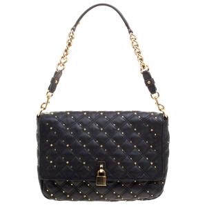 Marc Jacobs Black Leather Stardust Beat Shoulder Bag
