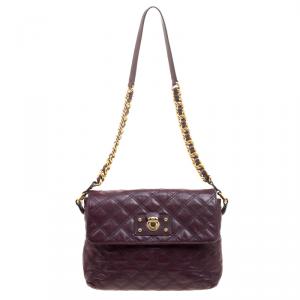 Marc Jacobs Burgundy Quilted Leather Shoulder Bag