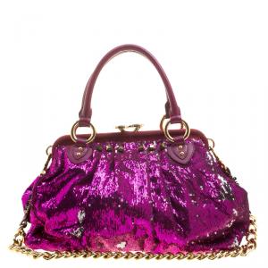 Marc Jacobs Fuchsia Sequin New York Rocker Stam Shoulder Bag
