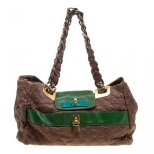 Marc Jacobs Brown Quilted Leather Chain Shoulder Bag
