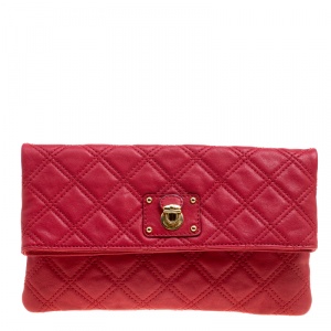 Marc Jacobs Red Quilted Leather Eugenie Clutch