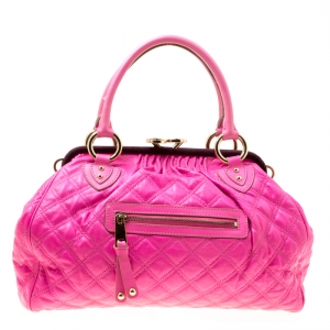 Marc Jacobs Pink Quilted Leather Stam Shoulder Bag