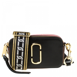 Marc Jacobs Black/Red Leather Snapshot Camera Crossbody Bag