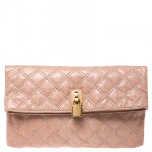 Marc Jacobs Beige Quilted Leather Eugenie Clutch