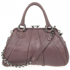 Pre Owned Marc Jacobs Lilac Pleated Leather Stam