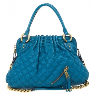 Pre Owned Marc Jacobs Blue Quilted Calf Leather Cecilia Bag