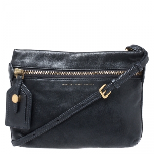 Pre Owned Mark Jacobs Black Leather Crossbody Bag