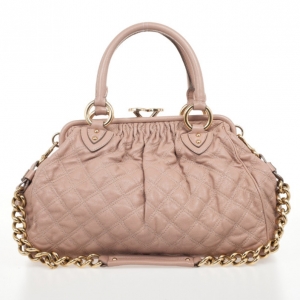 Marc Jacobs Peach Quilted Leather Stam Satchel
