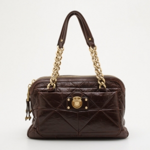 Pre Owned Marc Jacobs Brown Quilted Satchel