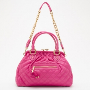 Marc Jacobs Quilted Hot Pink Stam Satchel