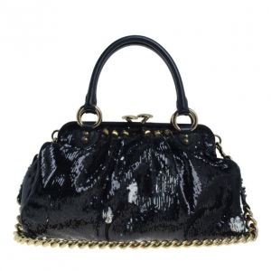 Pre Owned Marc Jacobs Black Sequin Stam Bag