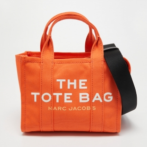 Pre Owned Marc Jacobs Orange Canvas Mini Traveler Tote