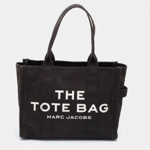 Pre Owned Marc Jacobs Black Canvas "The Tote" Shopper Tote