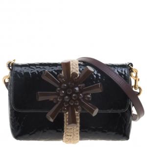 Marc Jacobs Dark Green Patent Leather Embellished Crossbody Bag