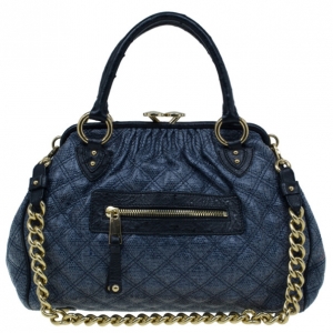 Marc Jacobs Blue Python Embossed Stam Satchel