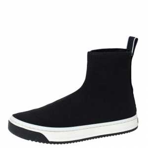 Marc Jacobs Black Knit Fabric Dart High Top Slip On Sneakers Size 40