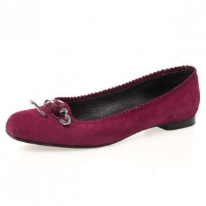 Marc Jacobs Pink Suede Safety Pin Ballet Flats Size 38.5