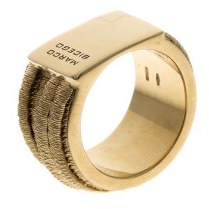 Marco Bicego Cairo Collection 18k Yellow Gold Seven Strand Woven Ring Size 56