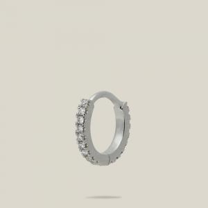 Maria Tash Gold Eternity Diamond and White-Gold Single Hoop Earring
