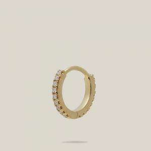 Maria Tash Gold Eternity Diamond and Yellow-Gold Single Hoop Earring