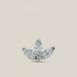 Maria Tash Gold Lotus Diamond and White-Gold Single Stud
