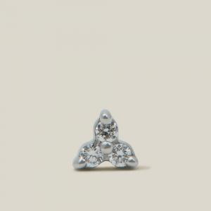 Maria Tash Gold Trinity Diamond and White-Gold Single Stud