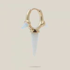 Maria Tash Gold Triple Opal Spike Yellow-Gold Single Earring