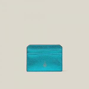 MARK CROSS Blue Saffiano Leather Card Holder One Size