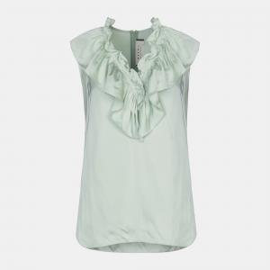 Pre Owned Marni Green Satin Top Size 42