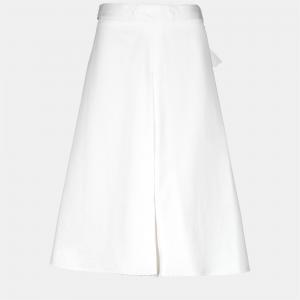 Marni White Cotton Flared Midi Skirt M (IT 42)