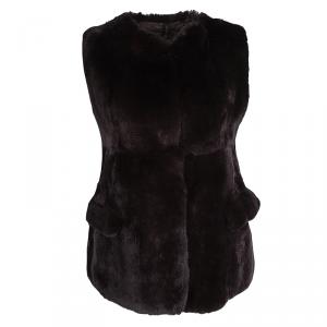 Marni Brown Rabbit Fur Vest S