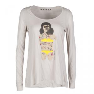 Peter Blake for Marni Beige Pop Art Print Long Sleeve T-Shirt S
