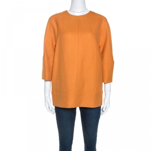 Pre Owned Marni Orange Wool Crepe Top M