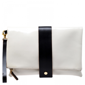 Marni Cream/Black Patent Leather Clutch