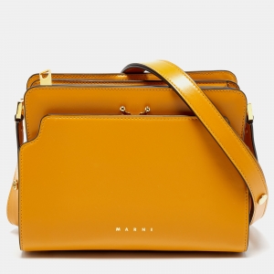Marni Yellow Leather Reverse Trunk Shoulder Bag