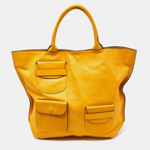 Marni Yellow Leather Pockets Tote