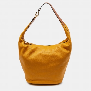 Marni Yellow/Tan Leather Zip Hobo 