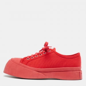 Marni Red Canvas and Rubber Pablo Sneakers Size 37