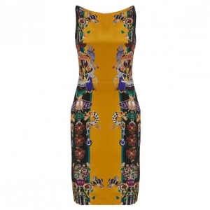 Mary Katrantzou Halle Printed Crepe Sheath Dress M