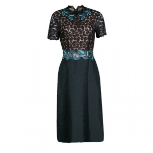 Mary Katrantzou Lamur Paisley Lace and Jacquard Midi Dress M