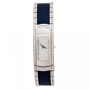 Mauboussin Diamond Pave Dial 18K White Gold Diamonds Lady M Mini R68800 Women's Wristwatch 17 mm