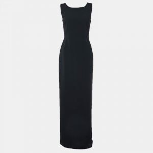 Max Mara Black Crepe Affetto Sleeveless Maxi Dress S
