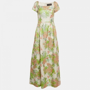 Max Mara Multicolor Jacquard Maxi Dress M