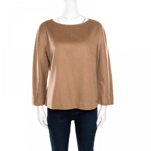Pre Owned Max Mara Brown Camel Hair Moritz Top M