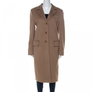 Max Mara Camel Beige Wool Long Coat L