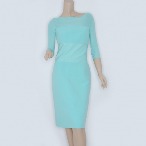 Pre Owned Max Mara Blue 3/4 Sleeve Dress Size M