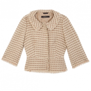 Pre Owned Max Mara Beige Tweed Jacket M