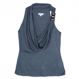 Pre Owned Max Mara Grey Cowl Neck Top M