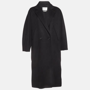 Pre Owned Max Mara Black Cashmere Long Coat S