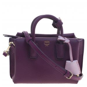 MCM Purple Leather X Mini Milla Crossbody Bag